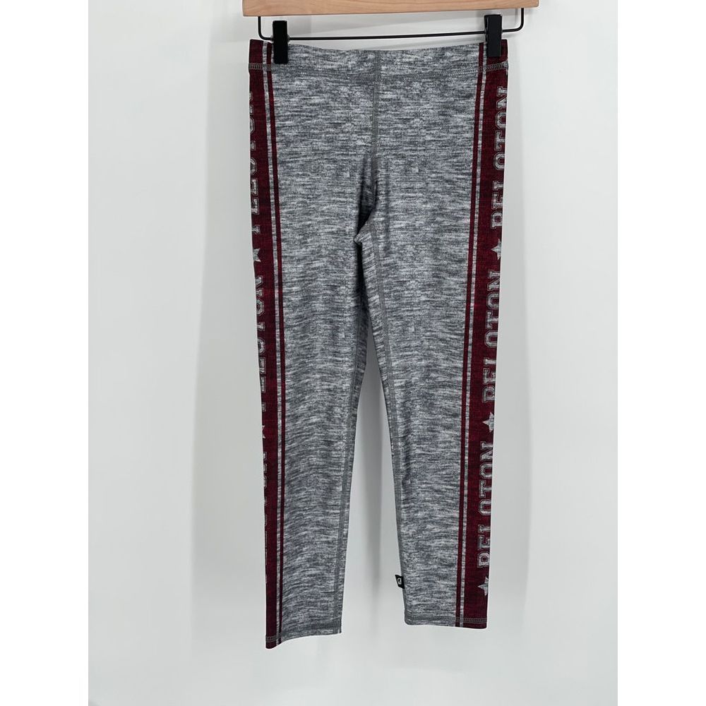 Terez‎ Peloton Legging Women's XS Gray Maroon Varsity Pants Cycling Workout